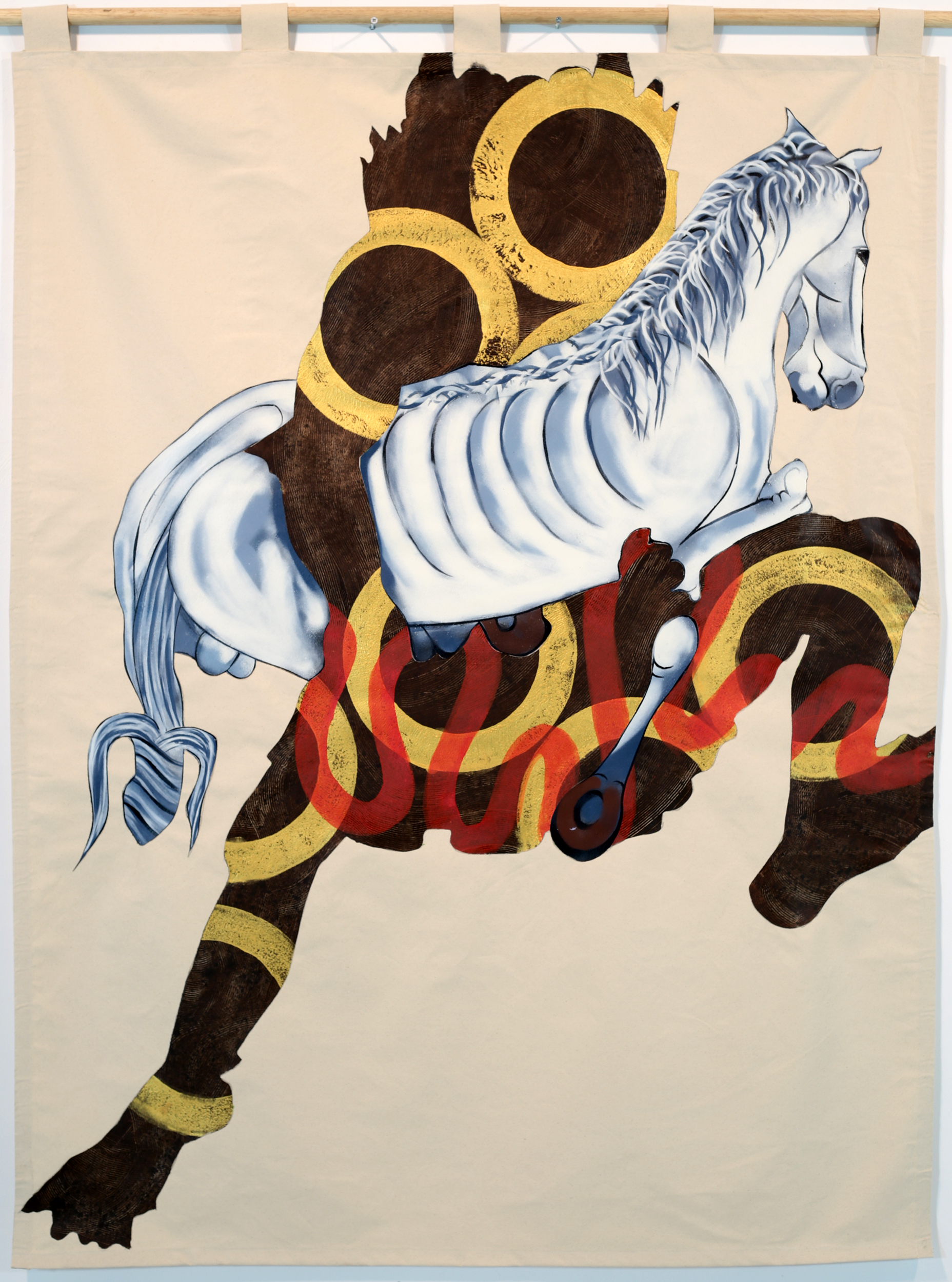 A painting of demons stealing a horse from Nomadic Tales